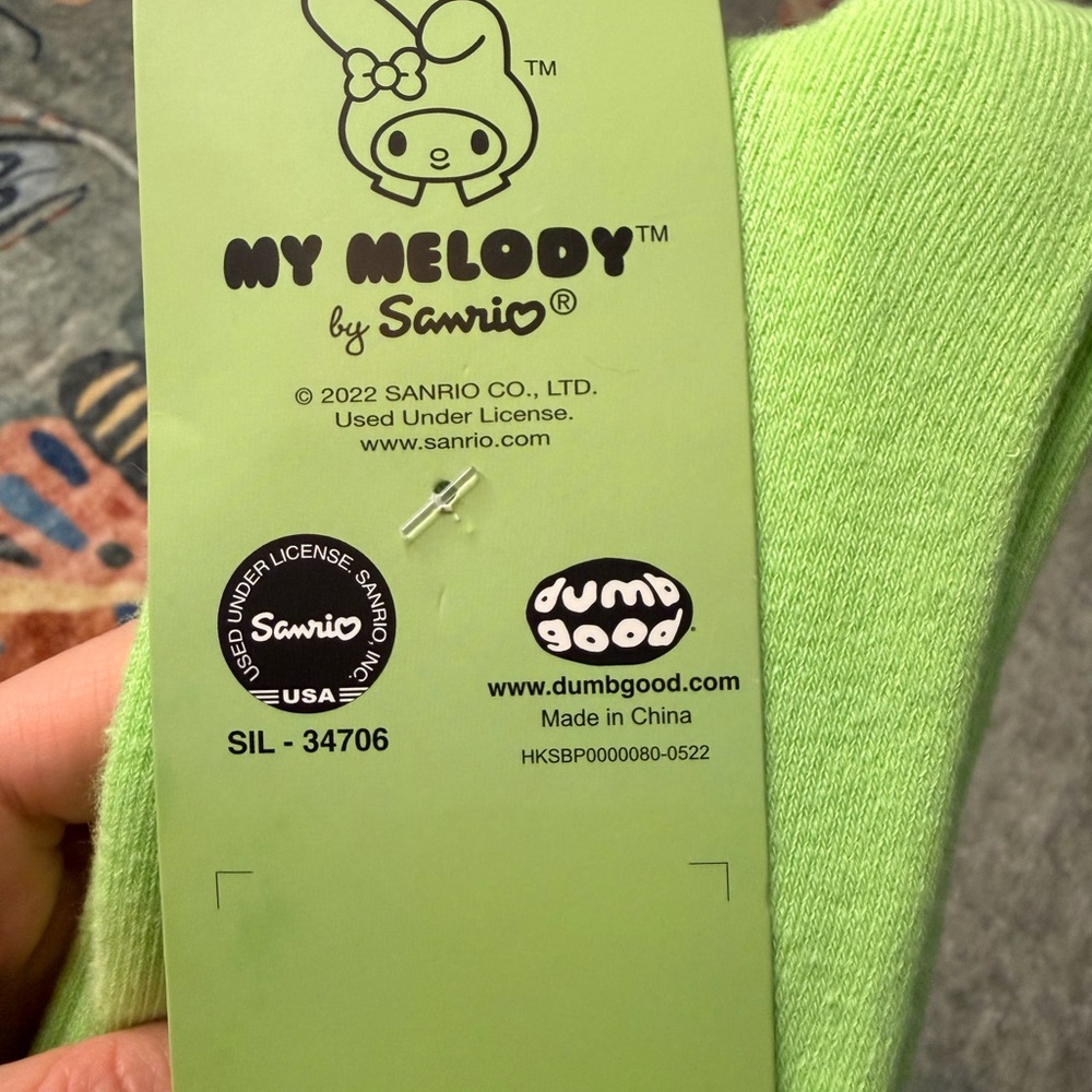 Sanrio My Melody Green Kids Socks